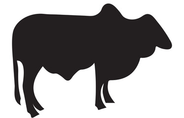 Cow Silhouette Icon – Minimal Bull Animal Shape Vector Graphic Print