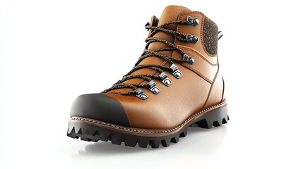 Stylish brown hiking boot designed for outdoor adventures. Perfect for trekking enthusiasts who seek comfort and durability on rugged trails. Ideal for nature lovers and explorers.