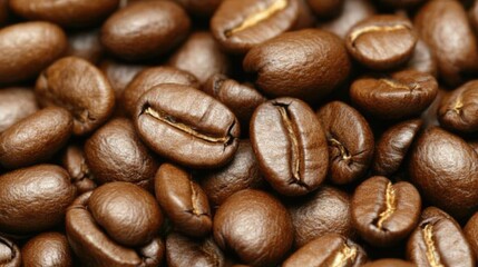 Obraz premium Close-up view of coffee beans.