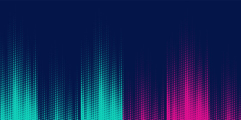 Obraz premium Vector halftone gradient effect. Vibrant abstract background. Retro 80's style colors and textures.