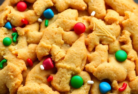 close up of a cookie with m and m on it