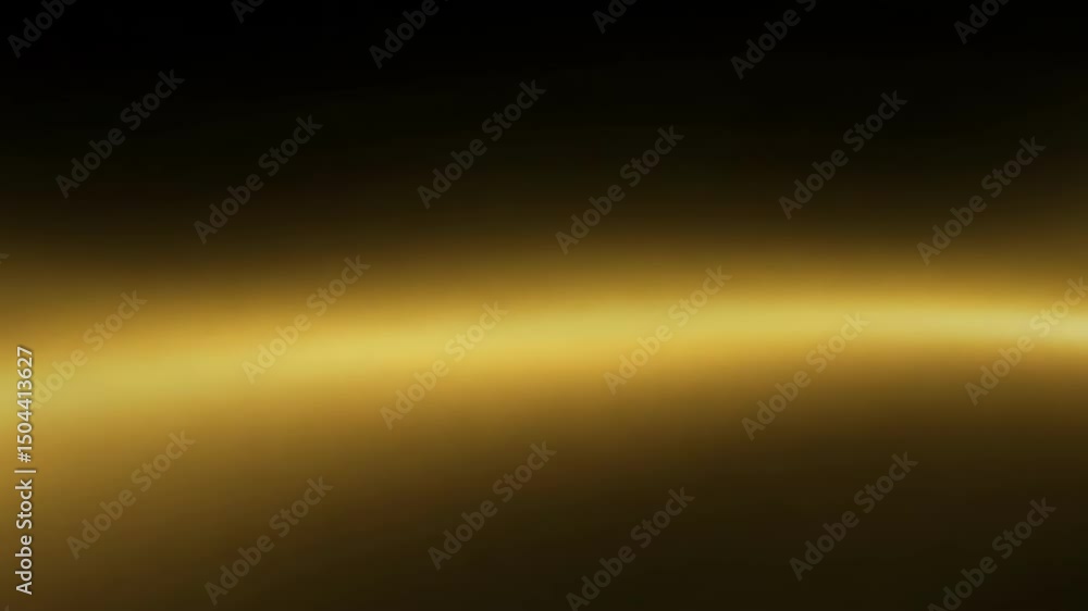Poster gold light wave flowing on dark background, smooth glow motion with elegant curve and abstract loop 
