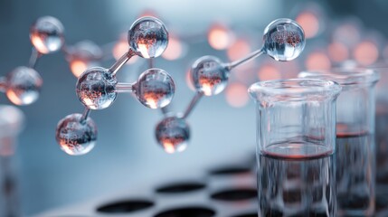 Biotech drug discovery research in laboratory chemical analysis scientific environment high-tech viewpoint