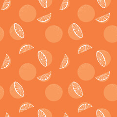 Seamless orange Fruit Pattern – Colorful Tropical Exotic Fruit Background for print