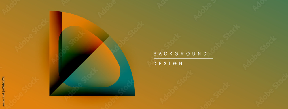 Poster abstract geometric design. gradient colors blend, creating dynamic visual effect. modern background 