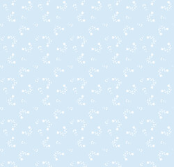 Fototapeta premium Soft Pastel Blue Floral Seamless Pattern – Minimal Elegant Flower Background