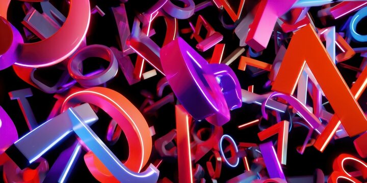 Vibrant 3D Colorful Letters - Powered by Adobe