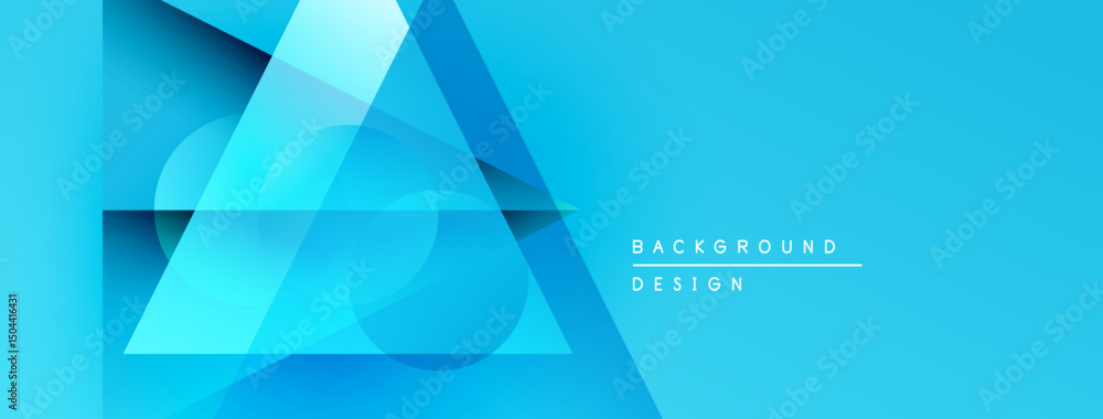 Aufkleber Abstract blue shapes overlap, creating dynamic visual effect. Modern design suitable for backgrounds, presentations. Clean, simple aesthetic.