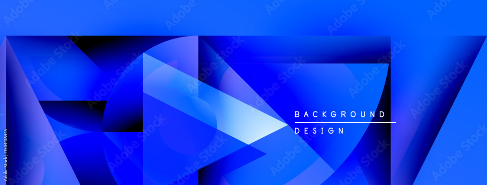 Aufkleber abstract blue geometric shapes create dynamic background. gradient colors, sharp angles, modern desi