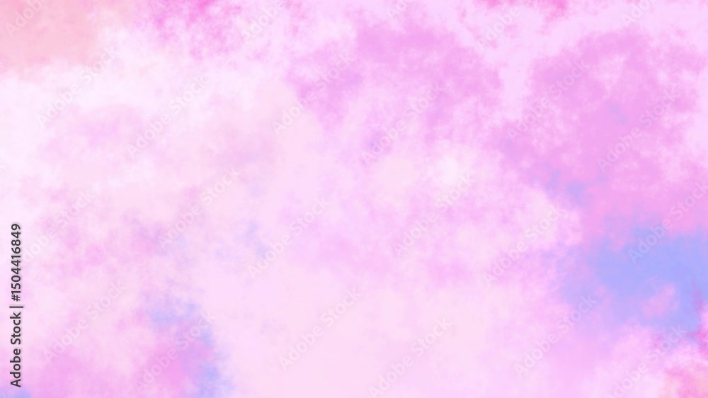 Poster Seamless abstract psychedelic wavy background for loop playback. 4k video. Cloudy nebula background. Natural retro colors.