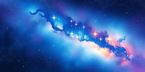 Dreamy Watercolor Night Sky Swirling