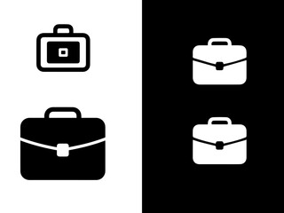 Briefcase icon vector icon set in black and white color.