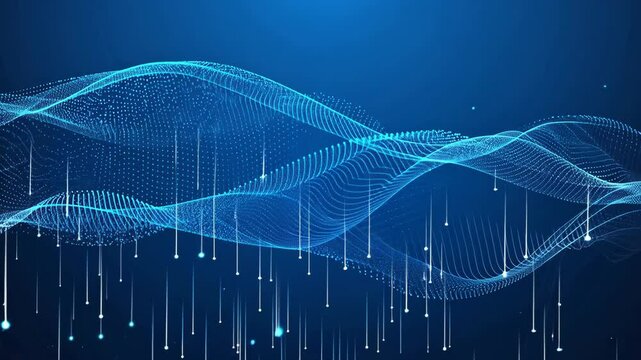 beautiful abstract wave technology digital network background. motion video.