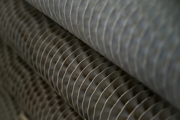 closeup of old cast iron radiator or heater from the 1970s - central heating and energy crisis concept