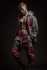 Fototapeta premium Man in a modern, stylish outfit.