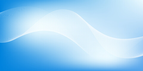 Abstract blue gradient background with shining lines waves. Minimalist background for banner, poster, cover, brochure, flyer, website