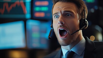 Happy Stock Trader Celebrates Market Victory