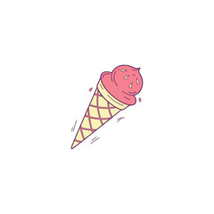 Ice cream vector illustration on white