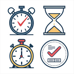 timers and clock icon set time line symbol