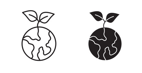 Green earth planet icon © Neha