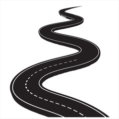 winding curves road isolated 
