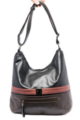 Lady's soft brown bag isolated on white