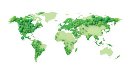 Obraz premium Green Forest World Map – Environmental Conservation Concept