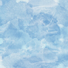 Abstract watercolor background in soft blue tones. Hand drawn texture with smooth gradients and organic shapes. Ideal for invitations, packaging, branding, and artistic design projects.