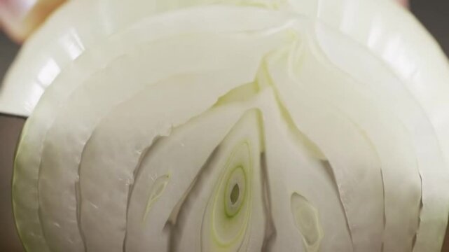 Close Up Sliced Onion Rings Preparation Culinary Ingredient
