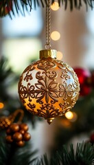 christmas ornament hanging from a christmas tree