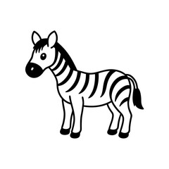  Vector illustration of cute Zebra silhouette