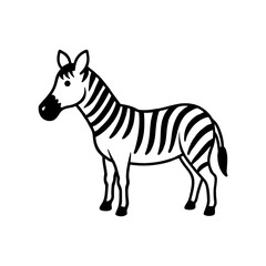  Vector illustration of cute Zebra silhouette