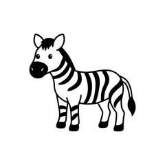  Vector illustration of cute Zebra silhouette