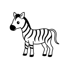  Vector illustration of cute Zebra silhouette