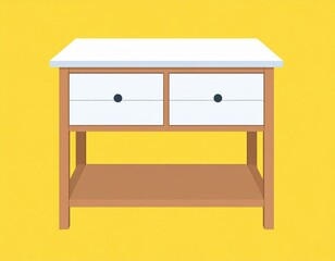 Simple Wooden Side Table With Two Drawers