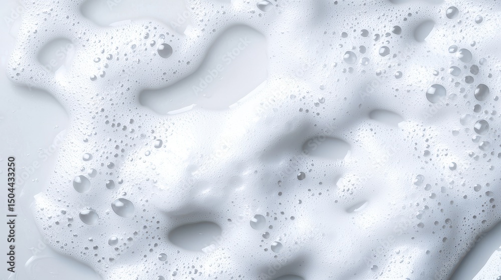 Poster close-up of foam on water surface illustrating texture and bubbles for creative use and visual appea