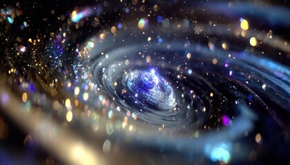 Cosmic Swirl: Celestial Vortex with Glimmering Stardust