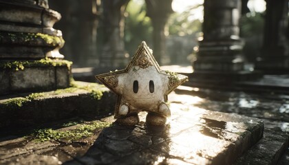 Stone Star in Ancient Ruins