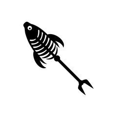 Vector illustration of fish bone picker silhouette.