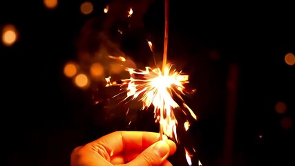  sparkler on night themed cocktail