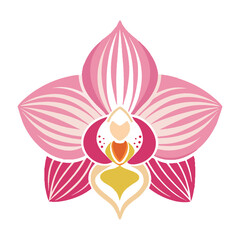 Cute Flower Icon In Flat Design - Purple Orchidbutterflies, beau