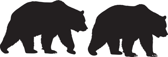 Bear standing silhouette vector illustration