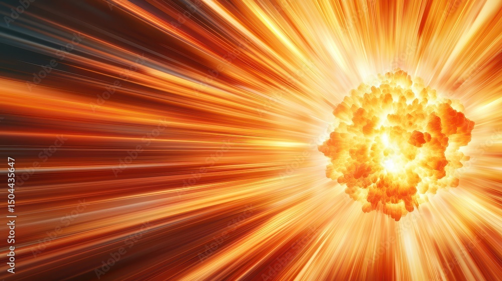 Poster high-speed gas particles colliding in an energetic explosion representing dynamic physics in motion