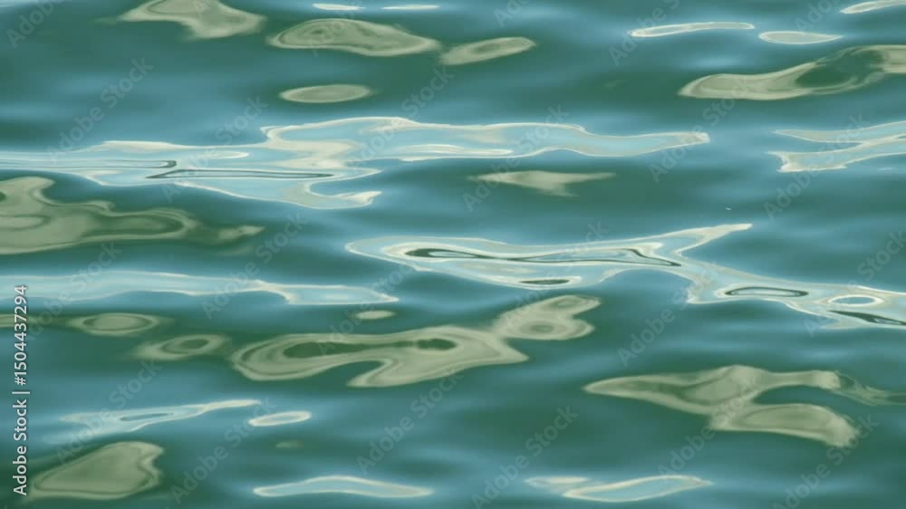 Poster wave movement with calm ripples on the surface of the blue lake water. abstract pattern and texture 