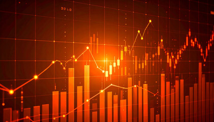 Futuristic Stock Market Graph Financial Investment & Economic Trends