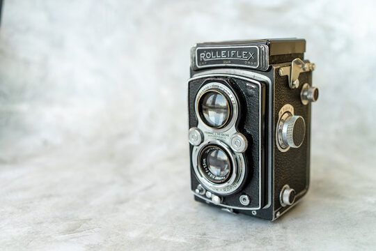 Rolleiflex is a two-lens reflex camera from Rollei.Vintage film camera.