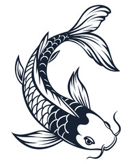 Elegant salmon Fish Illustration Line Art Design