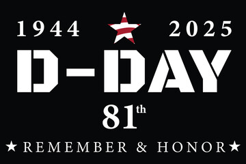 D-Day 81st anniversary vintage poster in black and white