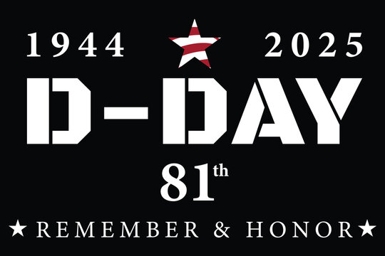 D-Day 81st anniversary vintage poster in black and white