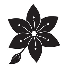 Jasmine Flower Icon Vector – Delicate Small Petals Fresh Design